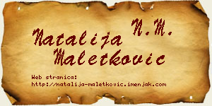 Natalija Maletković vizit kartica